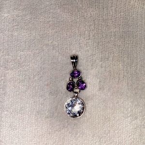 Vintage amethyst pendant- sterling silver foundation